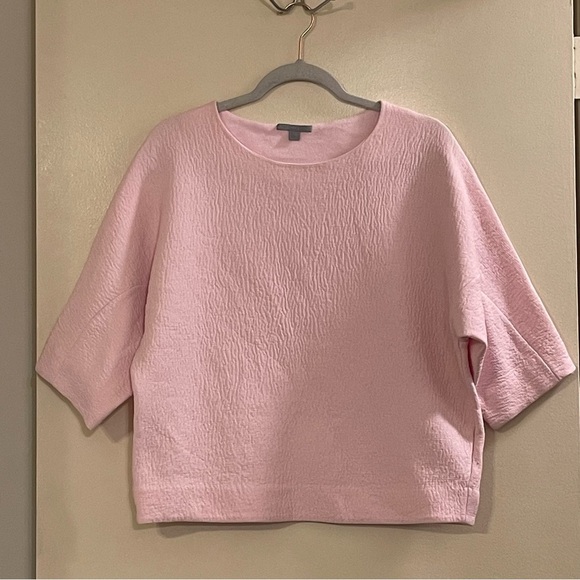 COS Boxy Elbow Sleeve Blouse in Pink - Picture 1 of 5